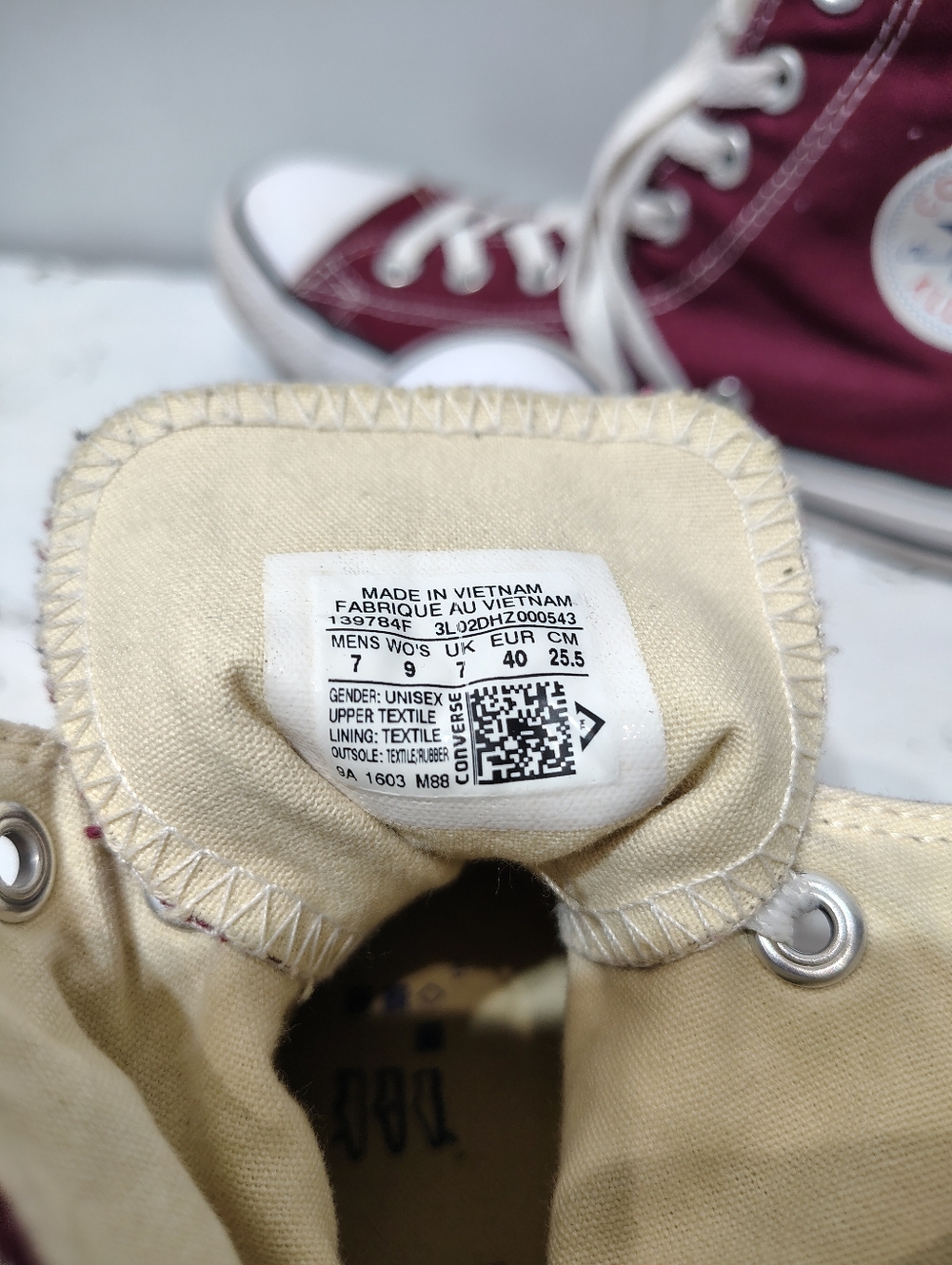 Converse Chuck Taylor All Star High Top Maroon Burgundy Sneakers Mens 7 Womens 9 - Picture 4 of 6